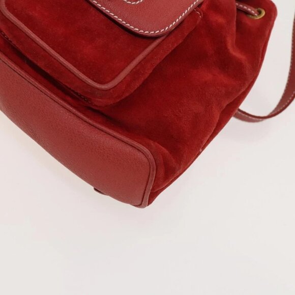 GUCCI Bamboo Backpack Suede Red Gold 003 1998 0030 Auth 127597 - Picture 3 of 16